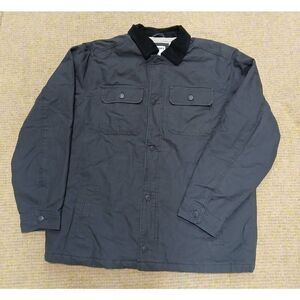 Old navy mens LARGE TALL chore barn lined jacket canvas dark Charcoal Gray